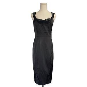 Betsey Johnson Vintage 90s Pencil Dress Size 8 M Black Y2K Whimsigoth Goth USA